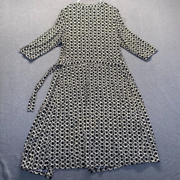 Bisou Bisou by Michele Bohbot Geometric Wrap Dress 3/4 Sleeve Women's Size 14 - Picture 2 of 10